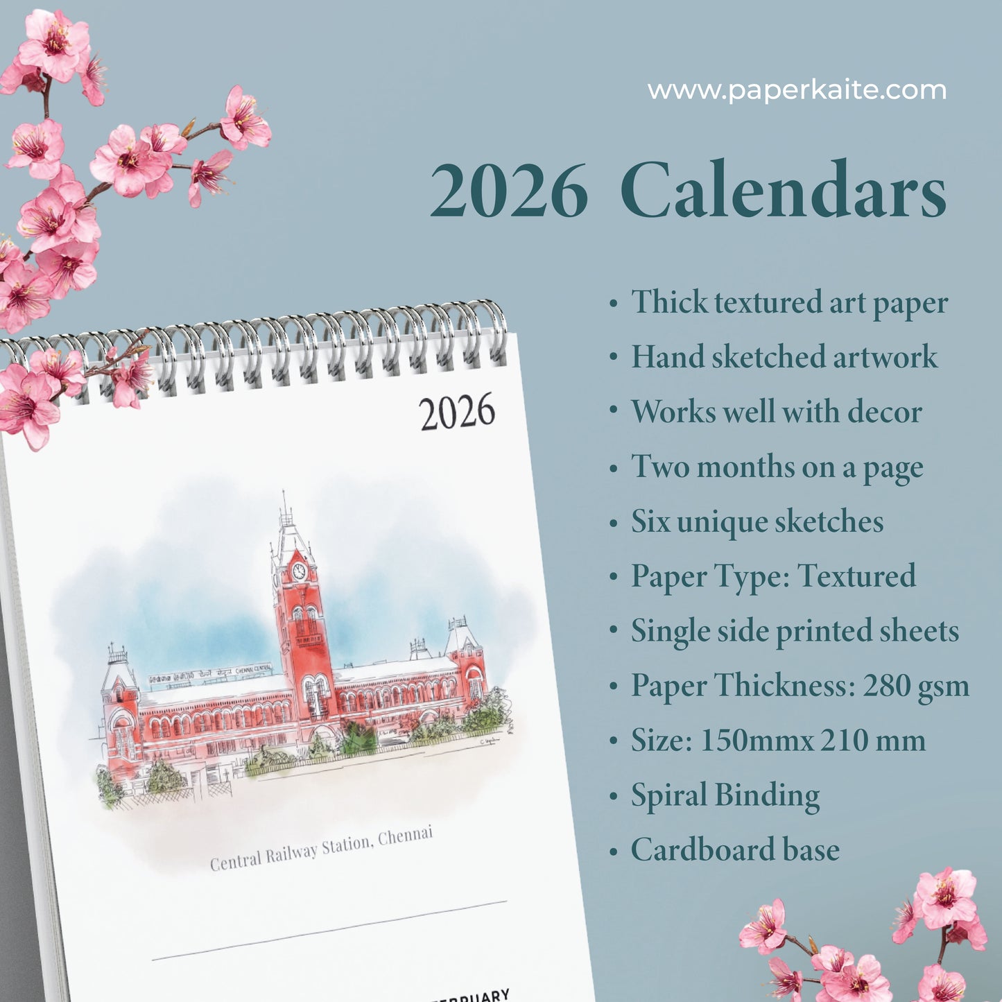 2026 Table Top Calendar - Madras Series
