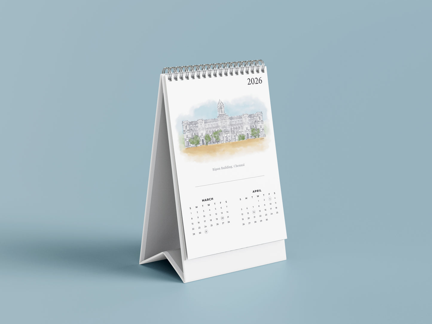 2026 Table Top Calendar - Madras Series