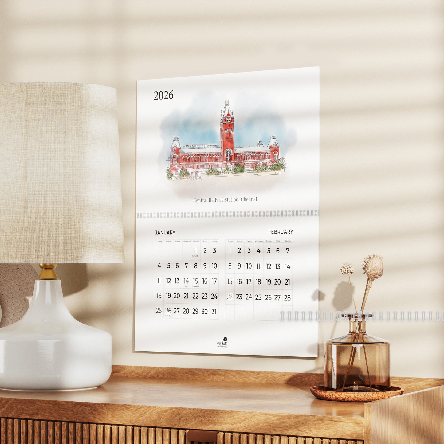 2026 Wall Calendar - Madras Series