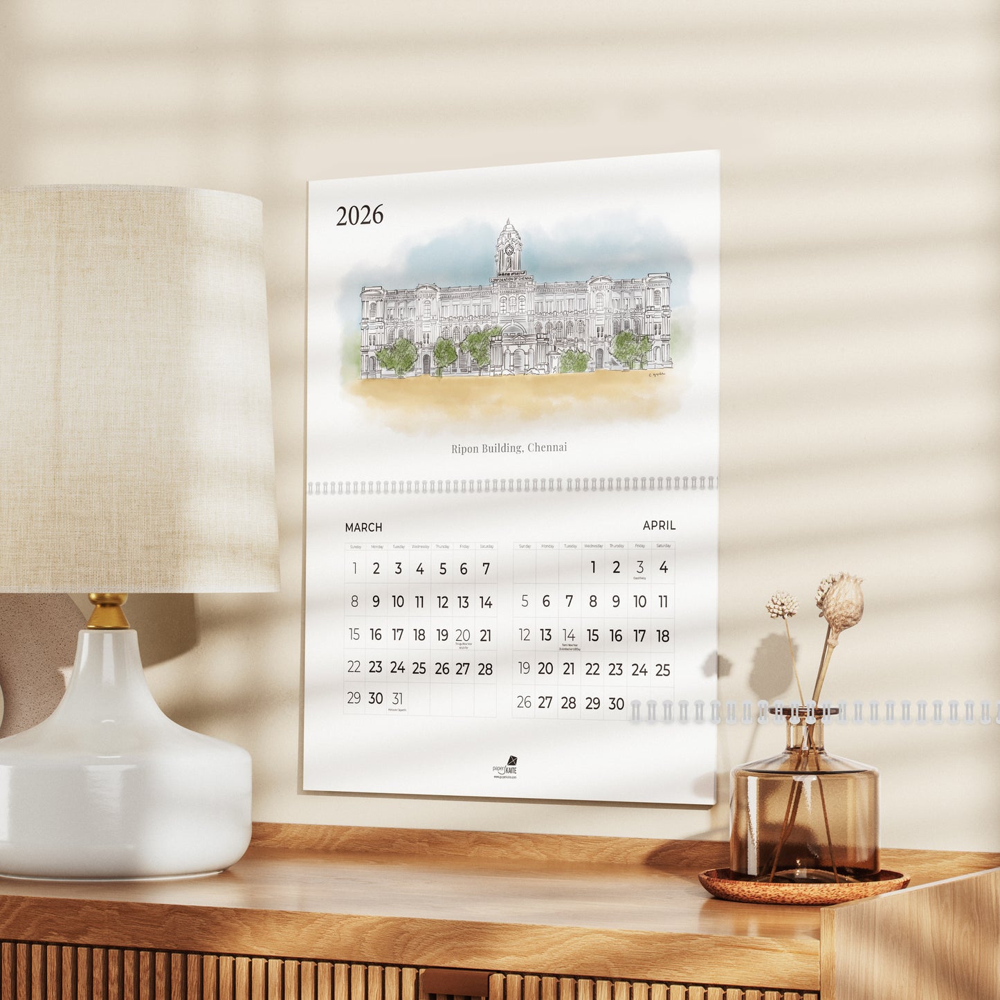 2026 Wall Calendar - Madras Series