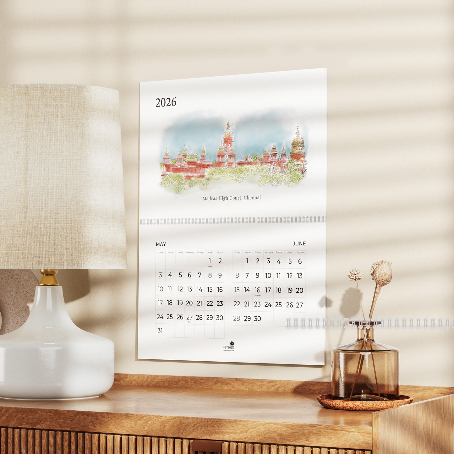 2026 Wall Calendar - Madras Series