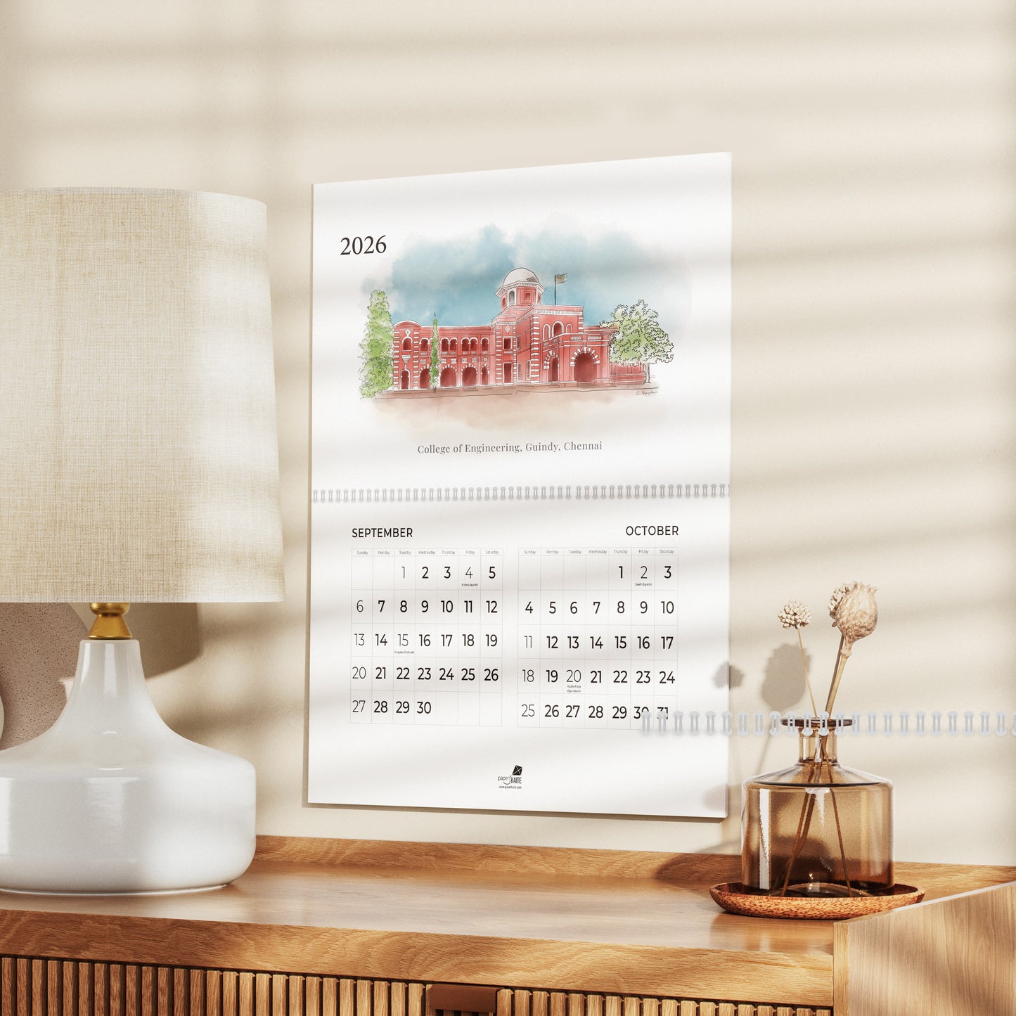 2026 Wall Calendar - Madras Series