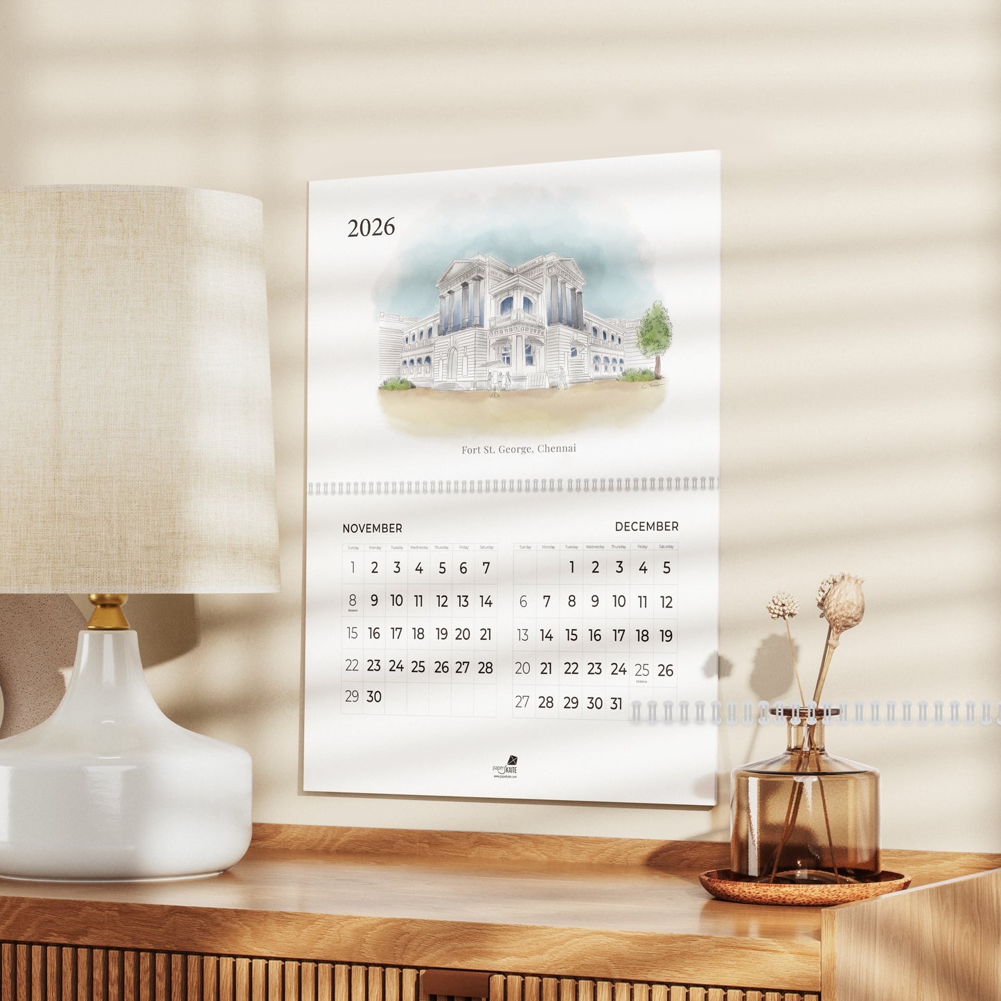 2026 Wall Calendar - Madras Series
