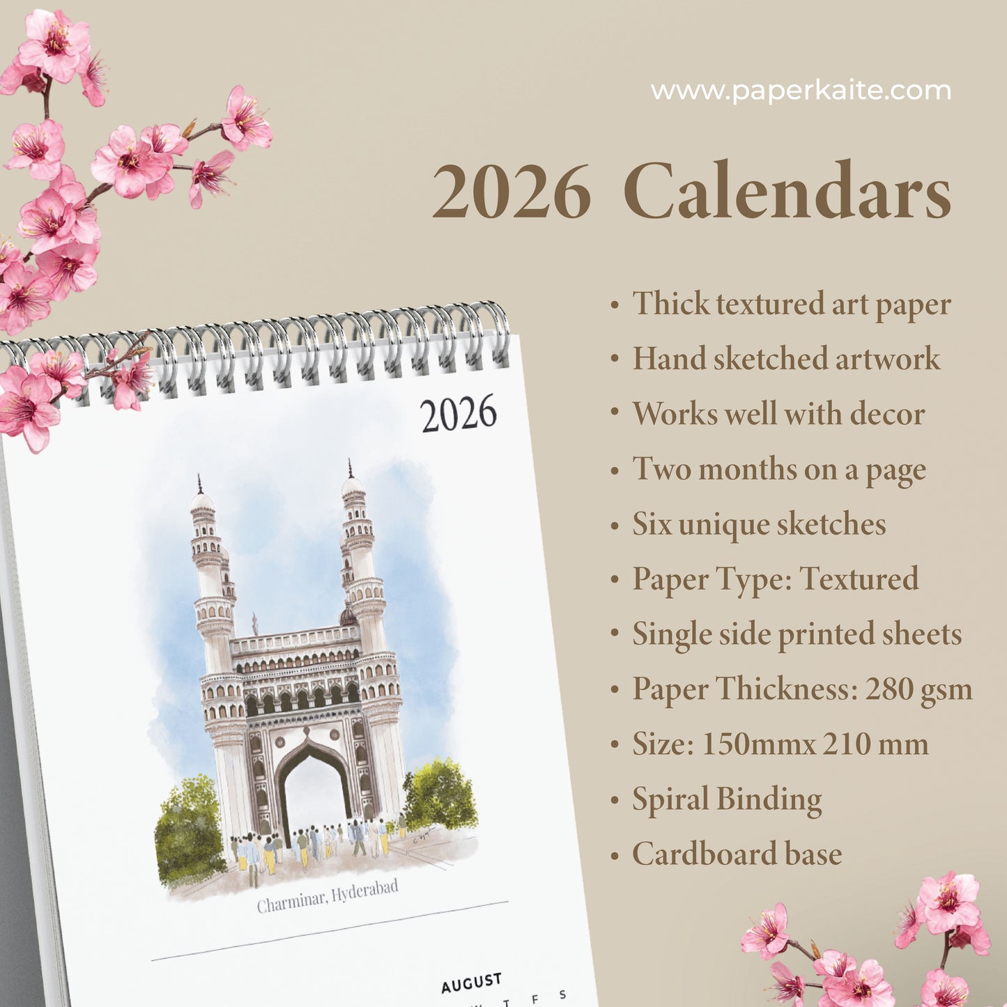 2026 Table Top Calendar - Monuments of India