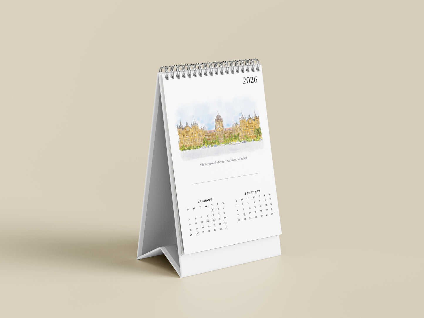 2026 Table Top Calendar - Monuments of India