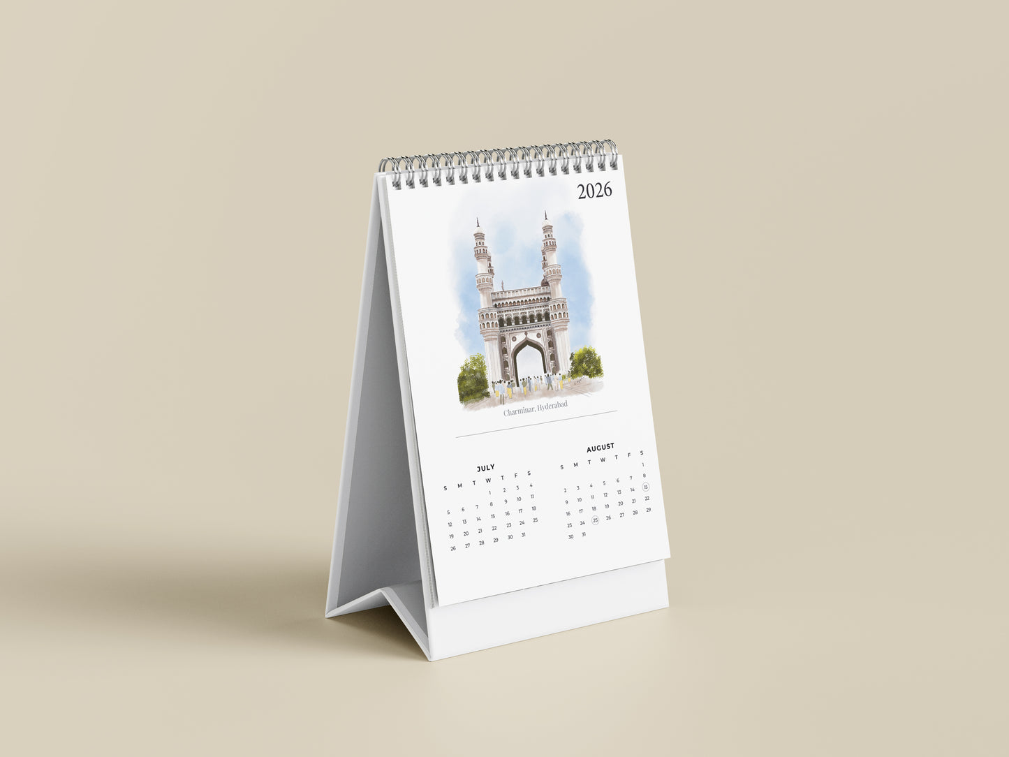 2026 Table Top Calendar - Monuments of India