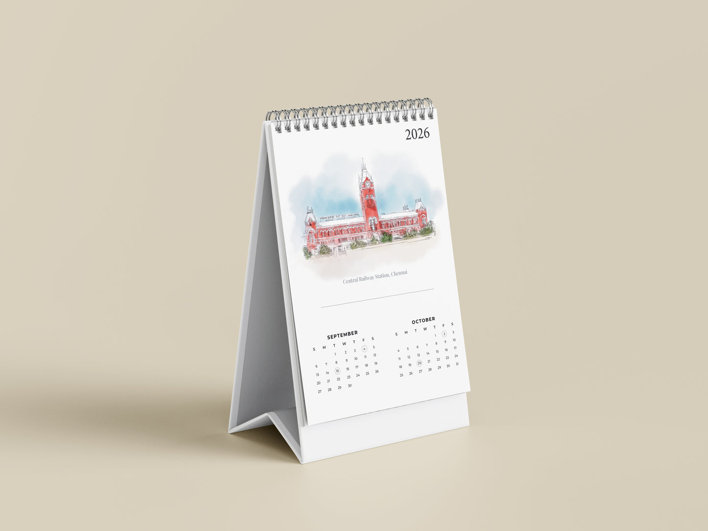 2026 Table Top Calendar - Monuments of India
