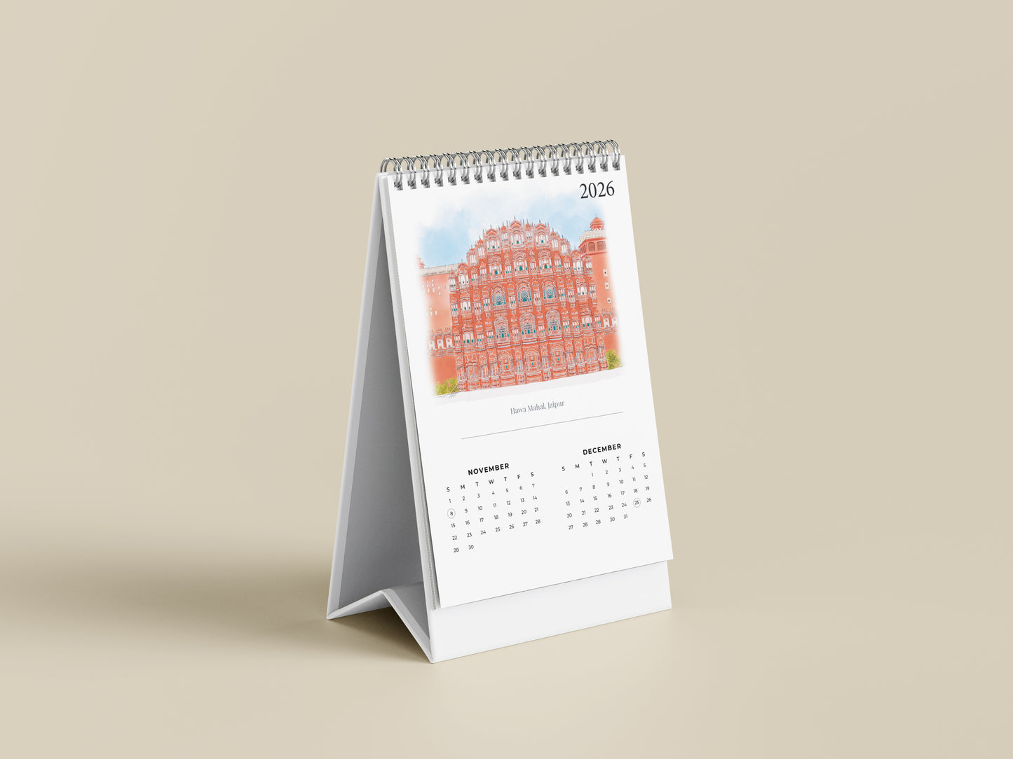 2026 Table Top Calendar - Monuments of India