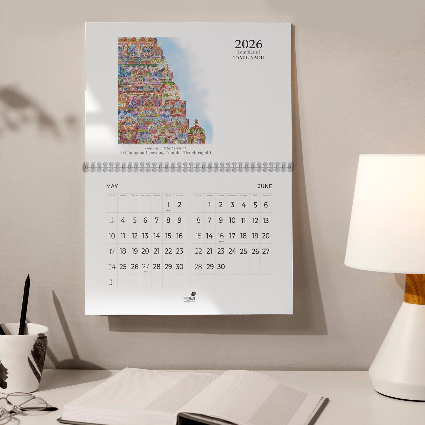 2026 Wall Calendar - Temples Calendar