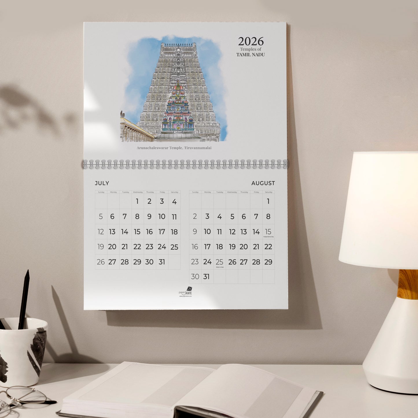 2026 Wall Calendar - Temples Calendar