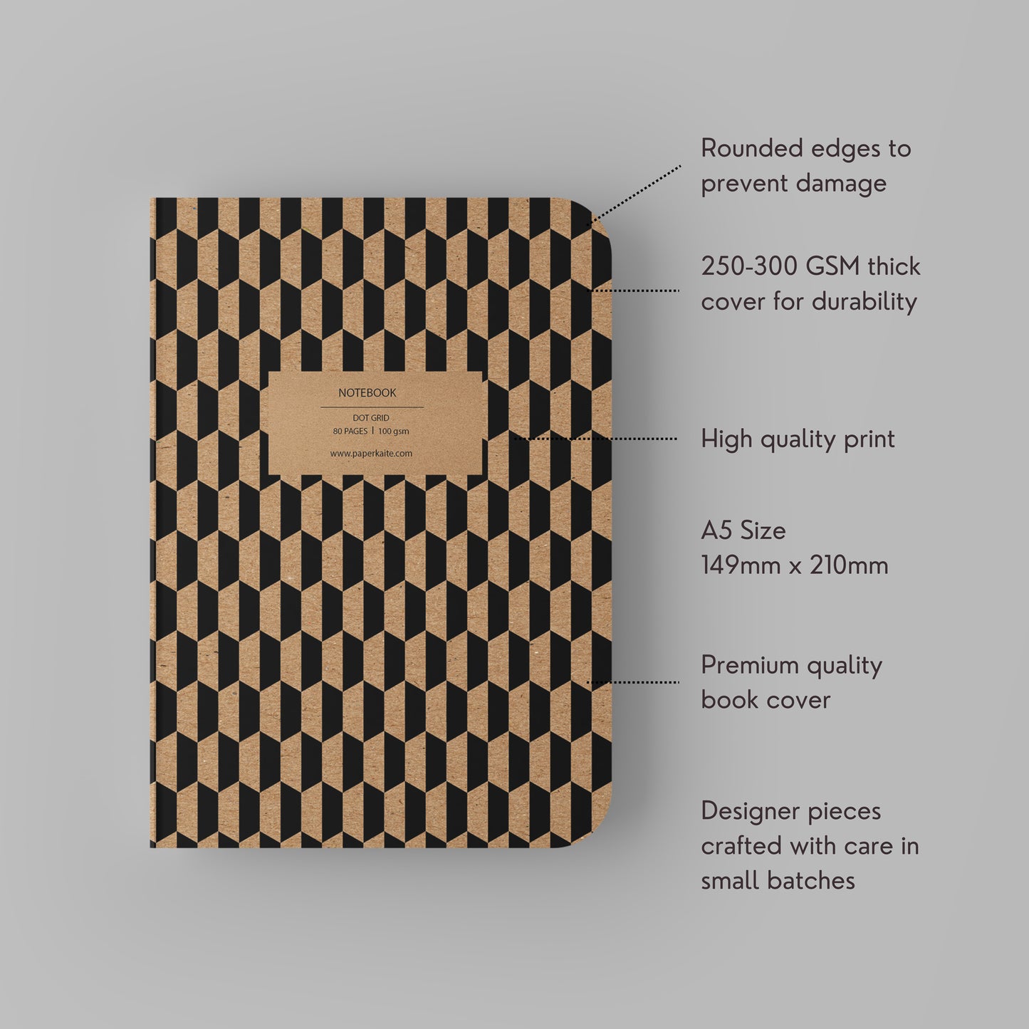 KRAFT PAPER BOOKS - Dot Grid |Structured Series