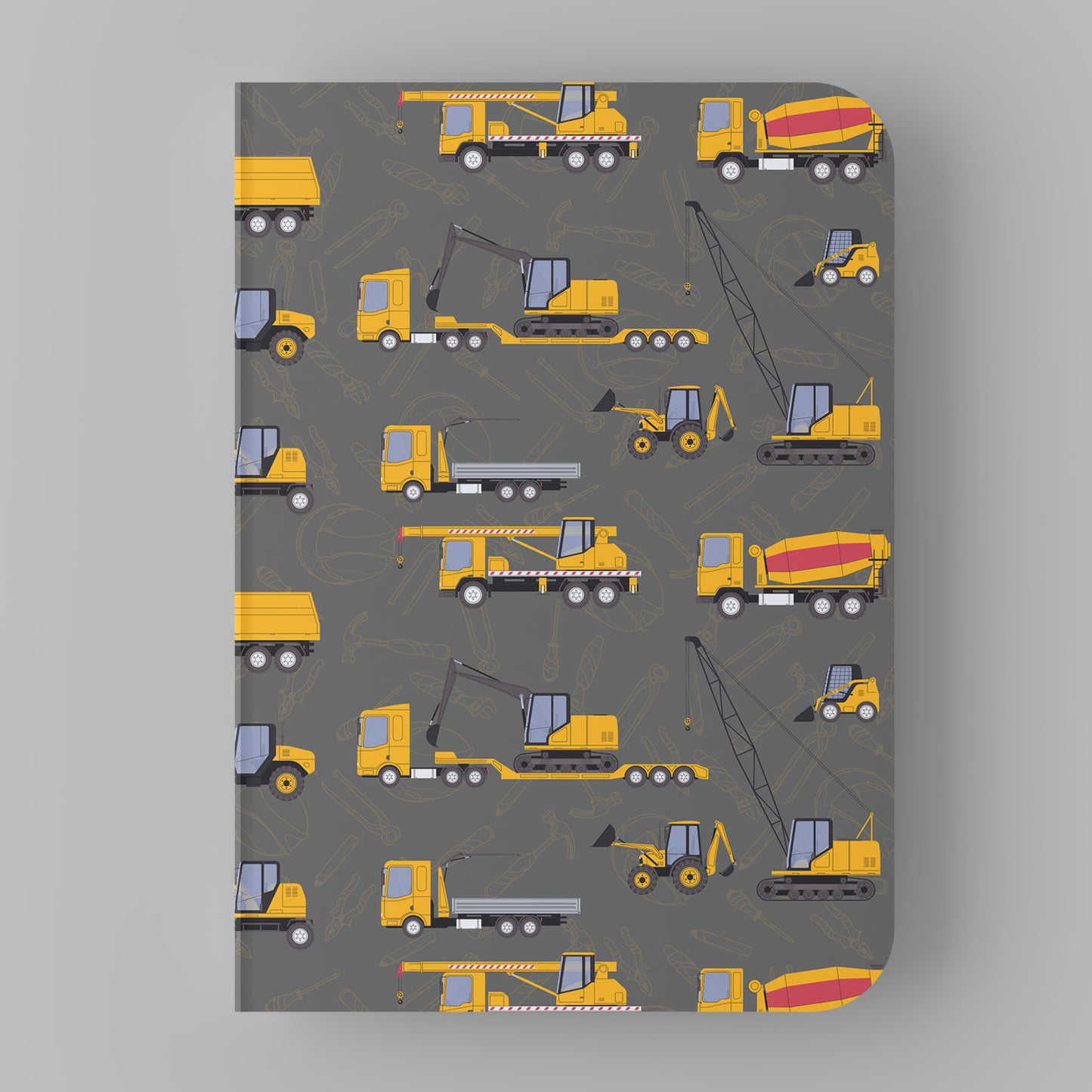 ALL THINGS BOYS - Blank Notebooks | Pack of 4 | A5 Size | 100 GSM Natural Shade Paper | 60 Pages | Opens Flat Lay | Car, Animal, Dinosaur and Construction Vehicle prints