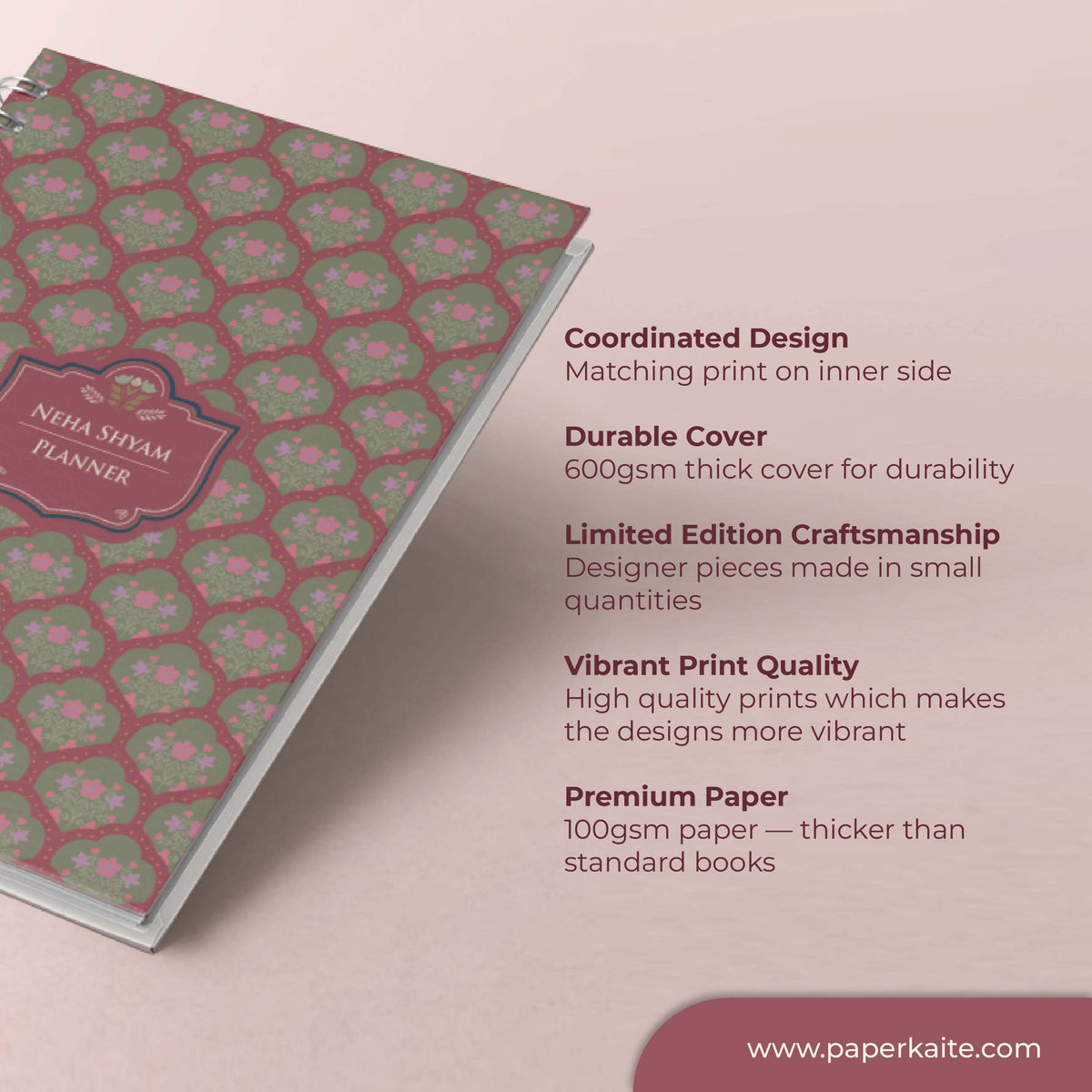 Vintage Jaal 2026 Planner - A5 Size Case Weekly Planner with 100gsm paper - Ethnic Indian Design (Copy) (Copy)