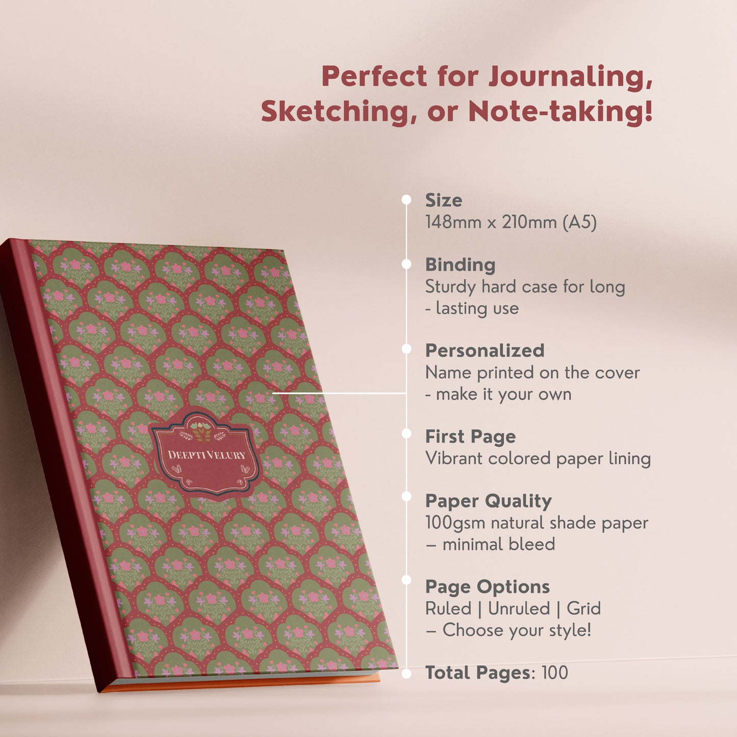 'Vintage Jal' Customised Journal - An ode to Indian patterns