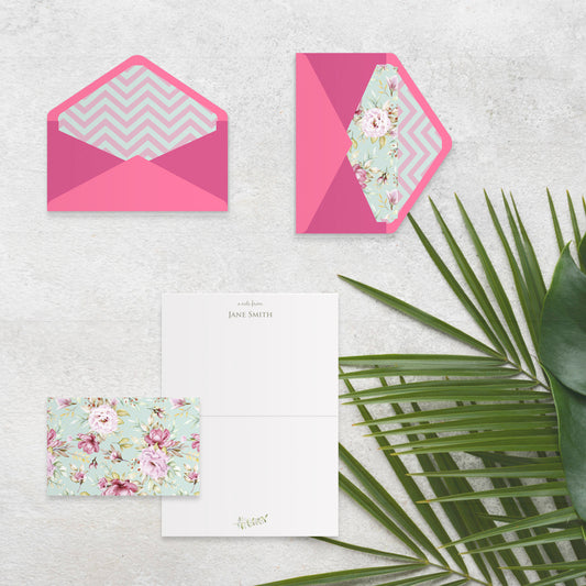 Pink Sky Customized Note Card Set