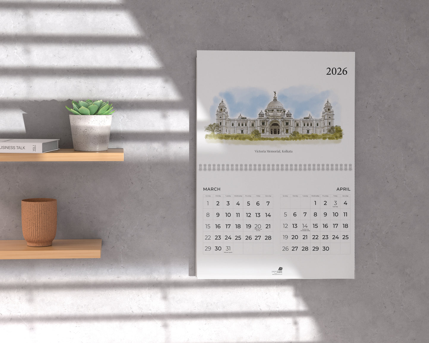 2026 Wall Calendar - Monuments of India