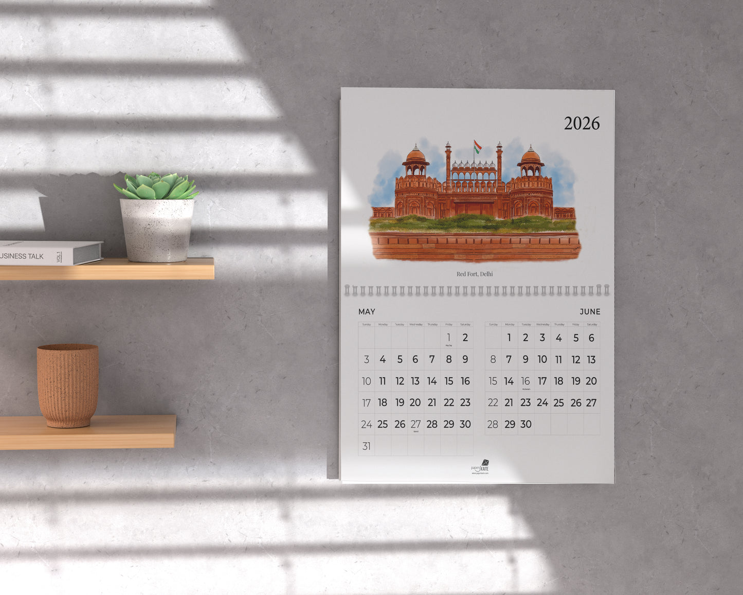 2026 Wall Calendar - Monuments of India