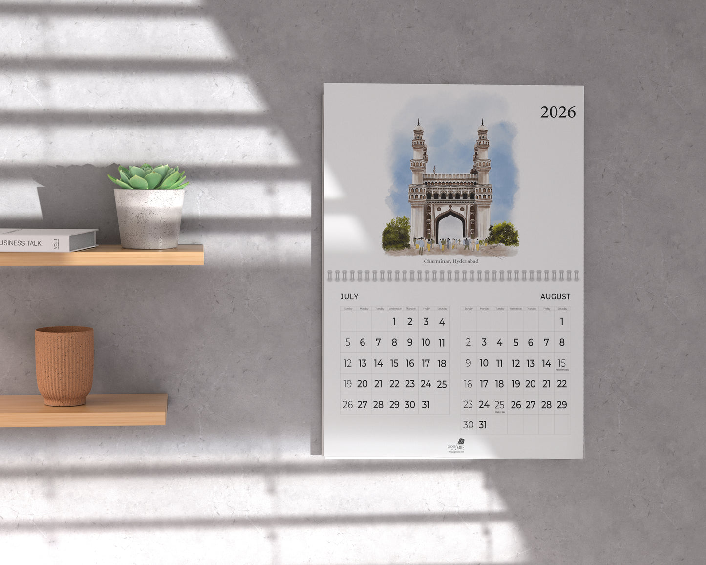 2026 Wall Calendar - Monuments of India