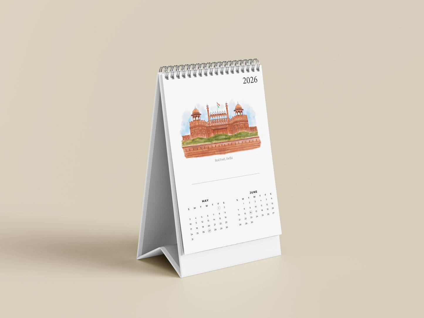 2026 Table Top Calendar - Monuments of India