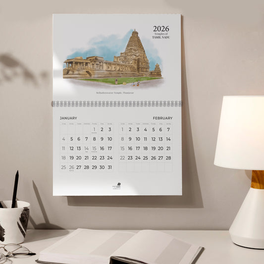 2026 Wall Calendar - Temples Calendar