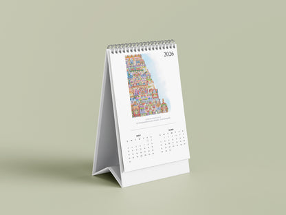 2026 Table Top Calendar - Temples of Tamil Nadu