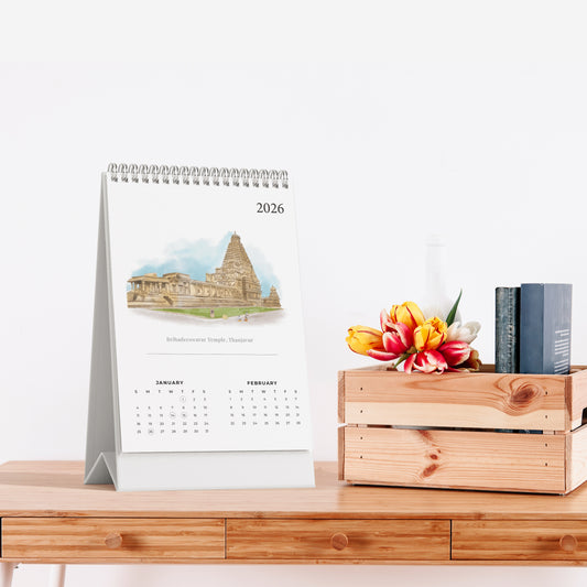 2026 Table Top Calendar - Temples of Tamil Nadu