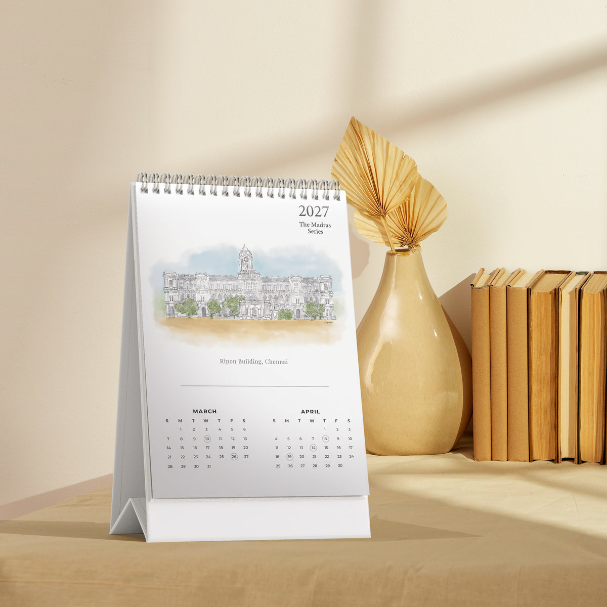 2027 Table Top Calendar - Madras Series