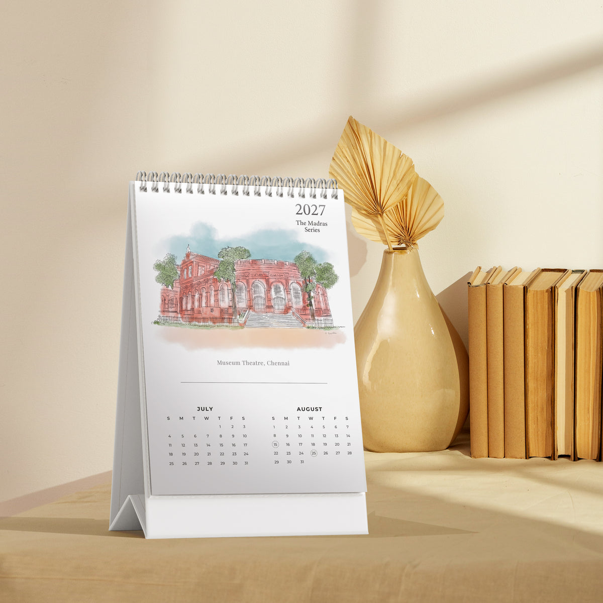 2027 Table Top Calendar - Madras Series