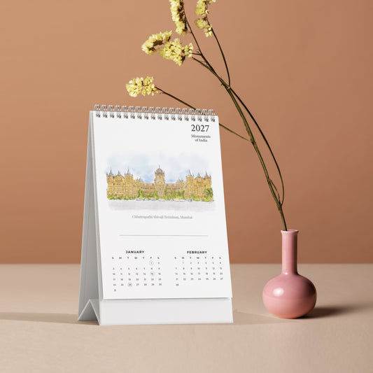 2027 Table Top Calendar - Monuments of India