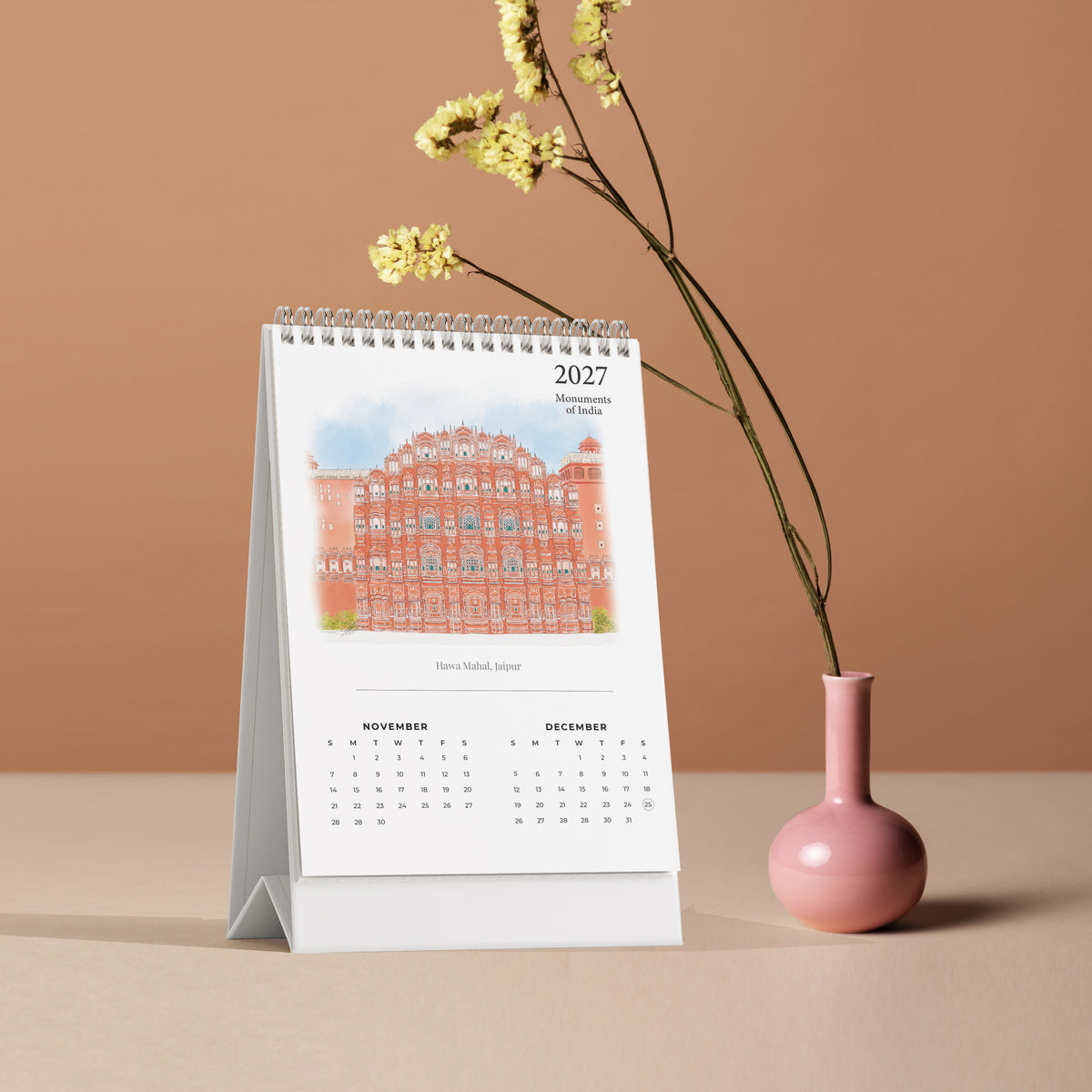 2027 Table Top Calendar - Monuments of India
