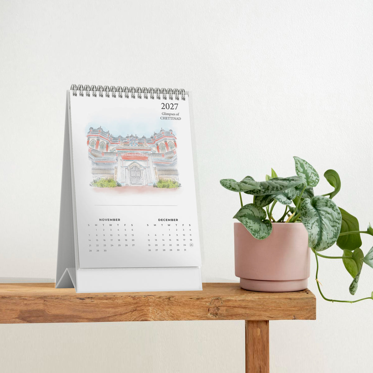 2027 Table Top Calendar - Glimpses of Chettinad