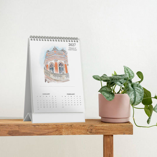 2027 Table Top Calendar - Glimpses of Chettinad