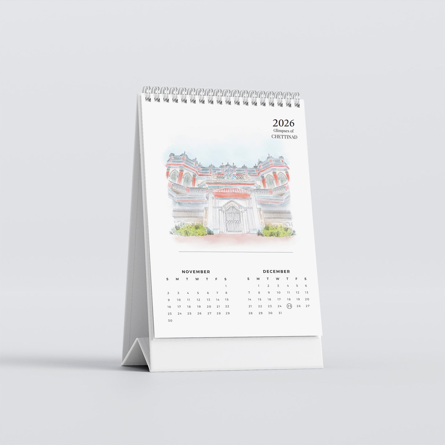 2026 Table Top Calendar - Glimpses of Chettinad