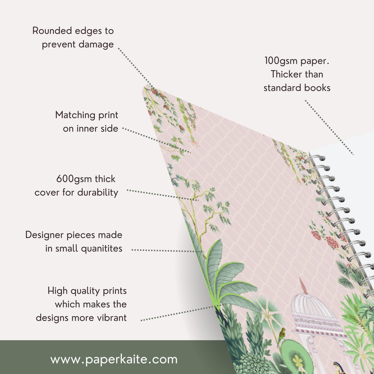 Blush Spiral 2025 Pocket Planner - A6 Size Soft Case Weekly Planner with 100gsm paper - Floral Design