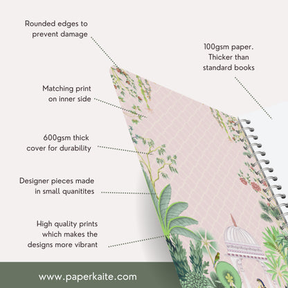 Blush Spiral 2025 Pocket Planner - A6 Size Soft Case Weekly Planner with 100gsm paper - Floral Design