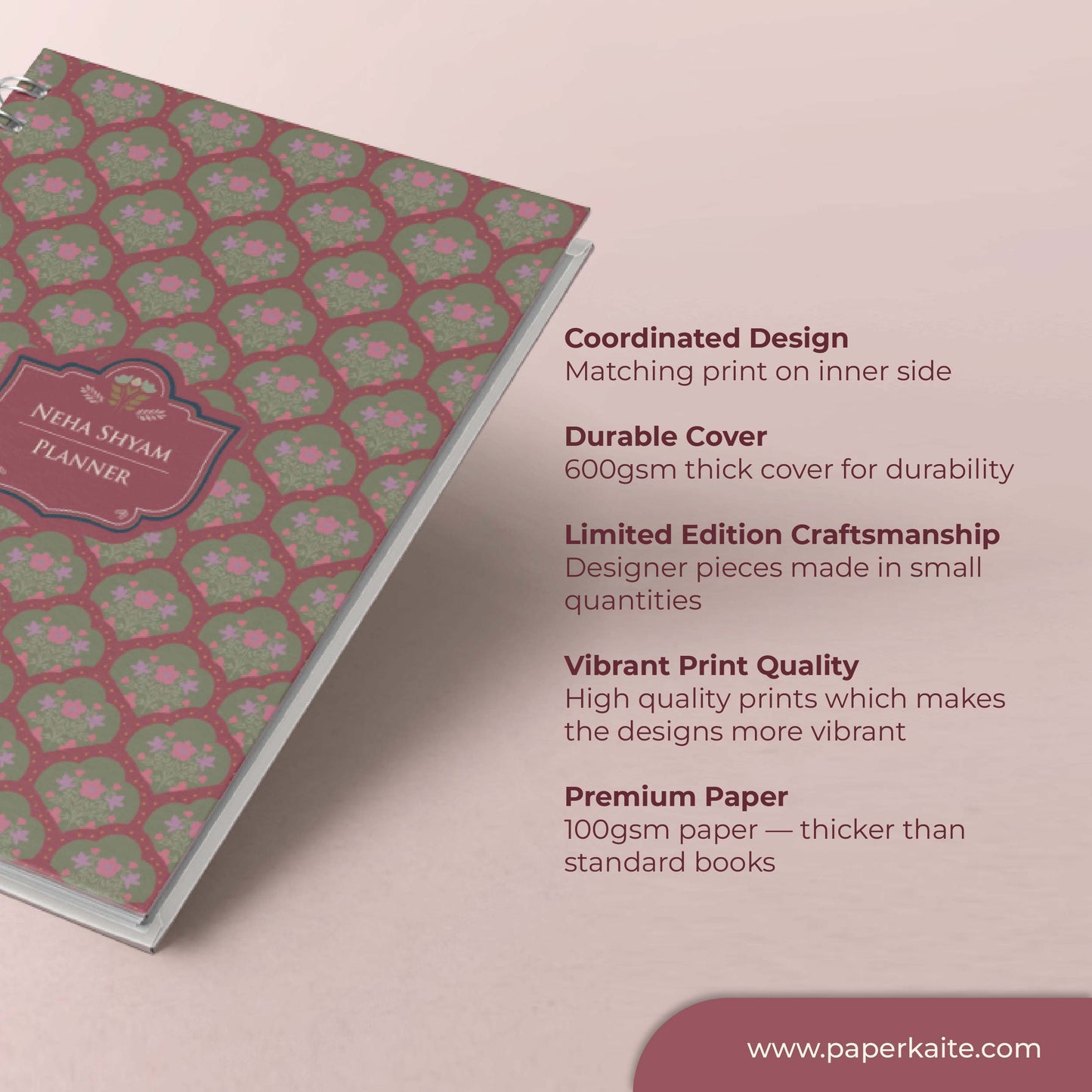 Vintage Jaal 2026 Planner - A5 Size Case Weekly Planner with 100gsm paper - Ethnic Indian Design (Copy) (Copy)