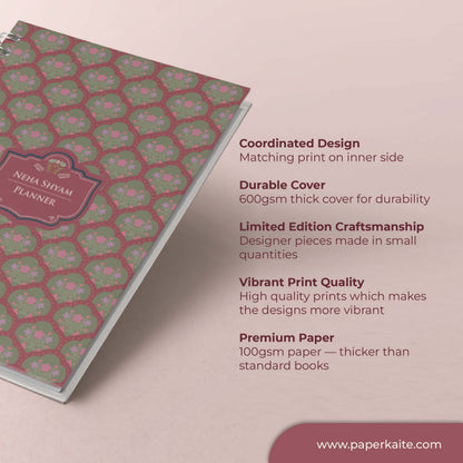 Vintage Jaal 2026 Planner - A5 Size Case Weekly Planner with 100gsm paper - Ethnic Indian Design (Copy) (Copy)