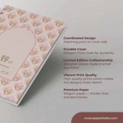 Pushpanjali 2026 Planner - A5 Size Case Weekly Planner with 100gsm paper - Ethnic Indian Design