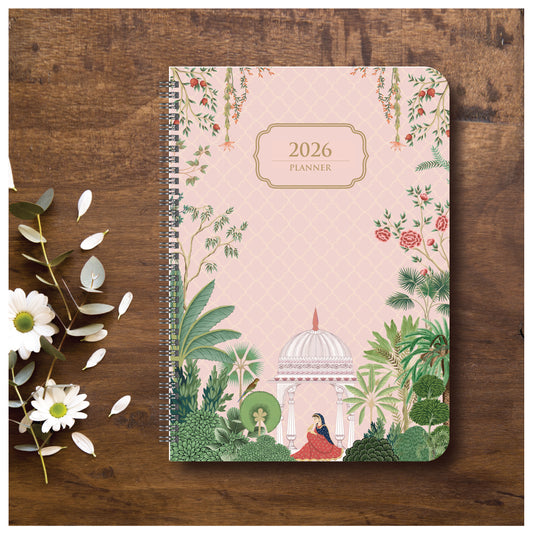 2026 Planner - A5 Size Light Weight Soft Case Weekly Planner (Gulabi Mehal)