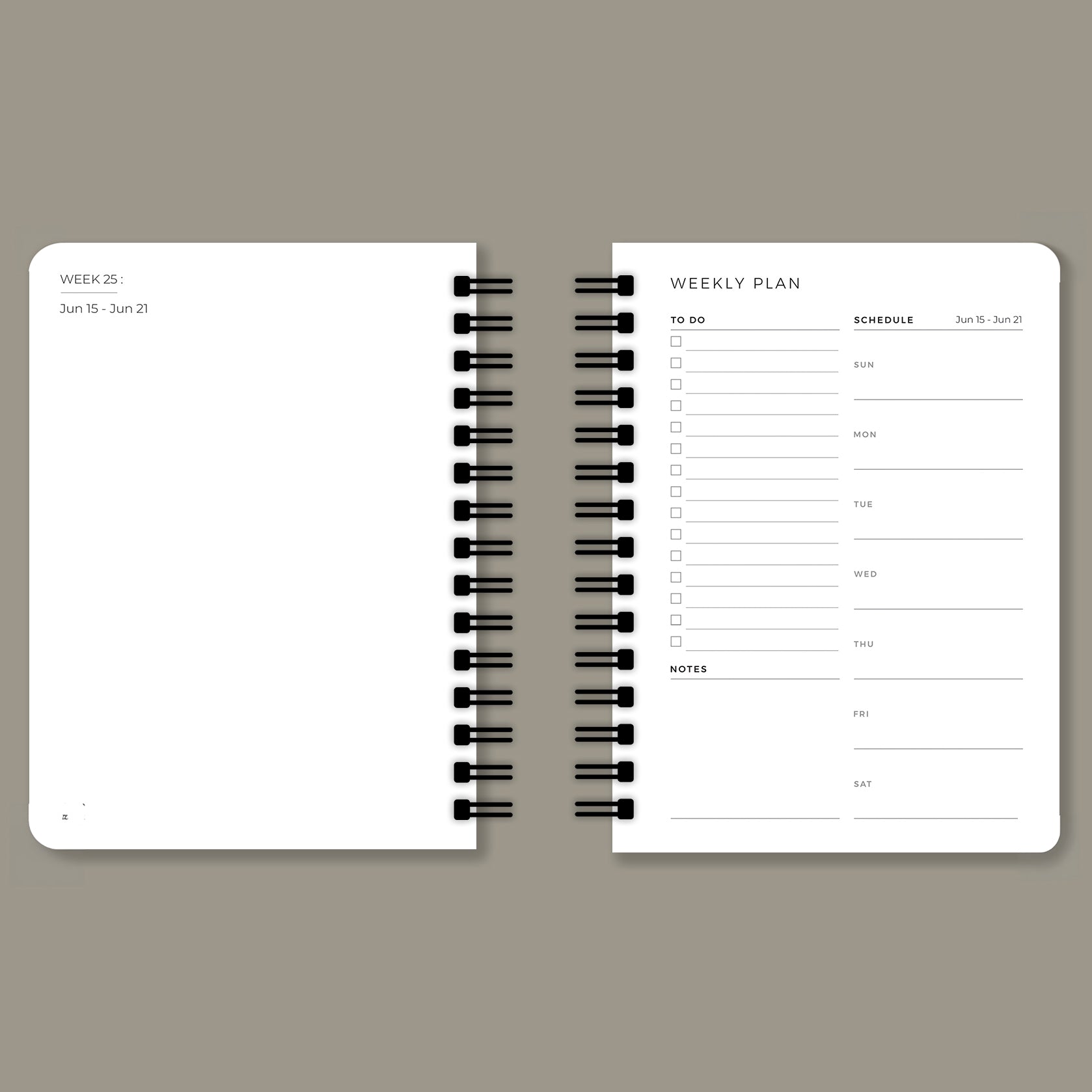 Gulabi Mehal 2025 Planner - A5 Size Case Weekly Planner with 100gsm paper - Ethnic Indian Design - PaperKaite