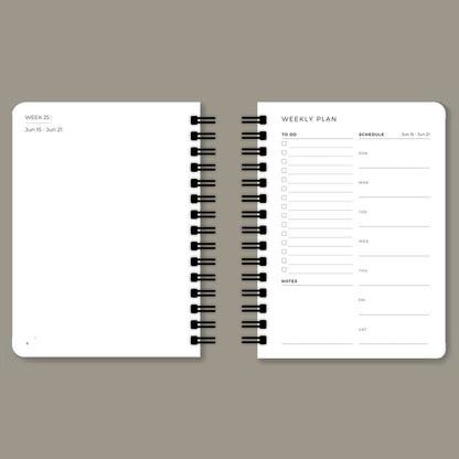 Gulabi Mehal 2025 Planner - A5 Size Case Weekly Planner with 100gsm paper - Ethnic Indian Design - PaperKaite
