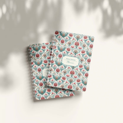 Lotus Spiral 2026 Pocket Planner - A6 Size Soft Case Weekly Planner with 100gsm paper - Ethinic Design