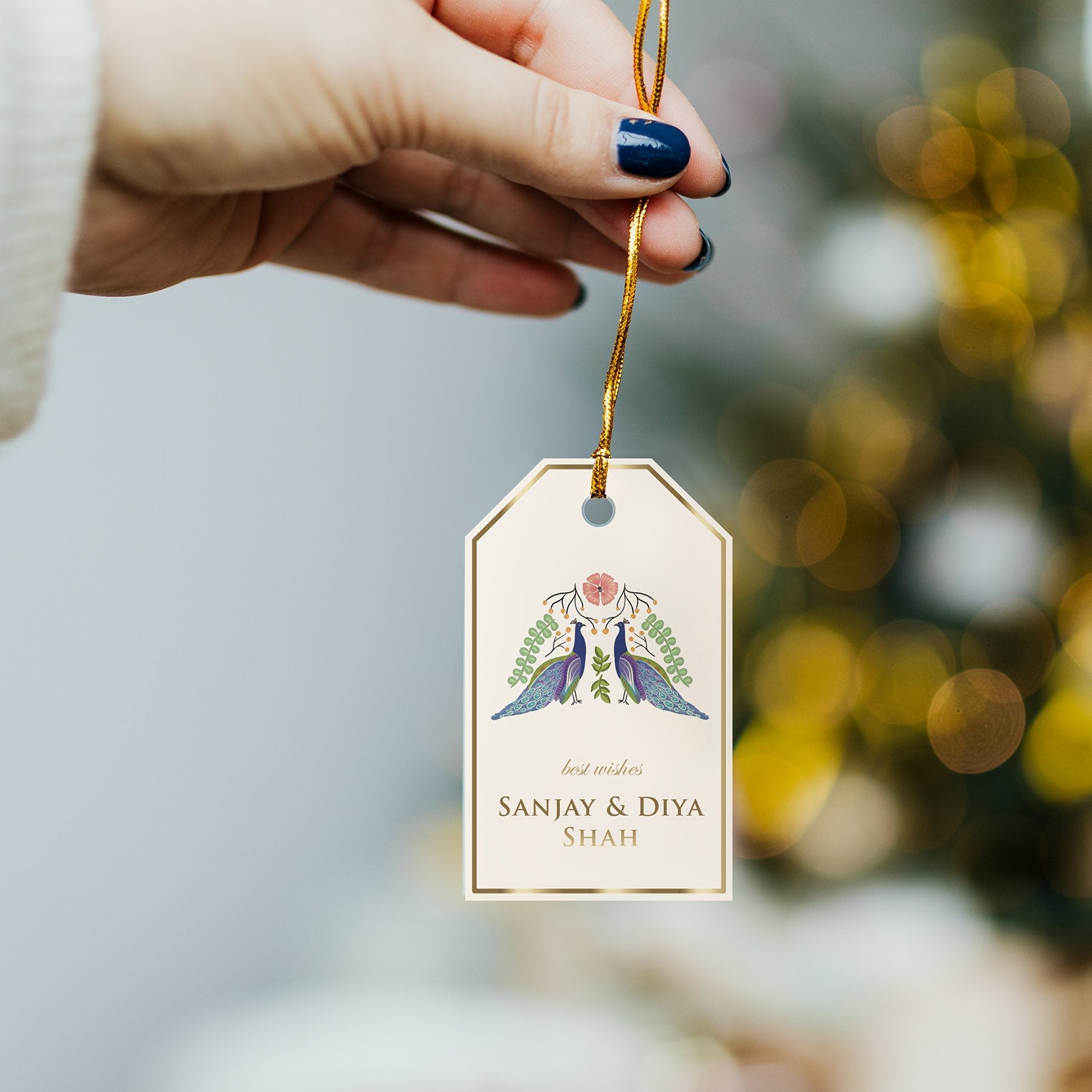 Mayura Customised Gift Tags Custom Name Message Textured Finish (Pack  of 18) best wishes Pack of 18