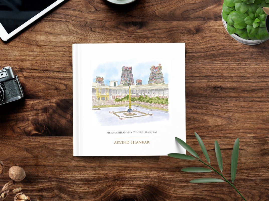 Meenakshi Amman Temple, Madurai - Customised Square Hard Case Journal - PaperKaite