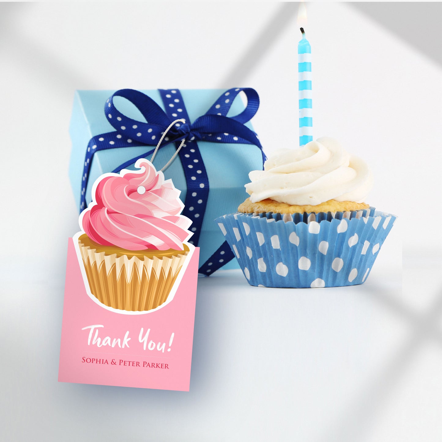 Delightful Cupcake Gift Tags – Custom Name & Message | Glossy Finish