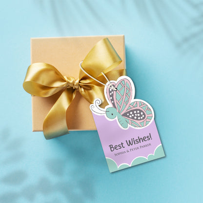 Enchanted Butterfly Gift Tags – Custom Name & Message | Glossy Finish