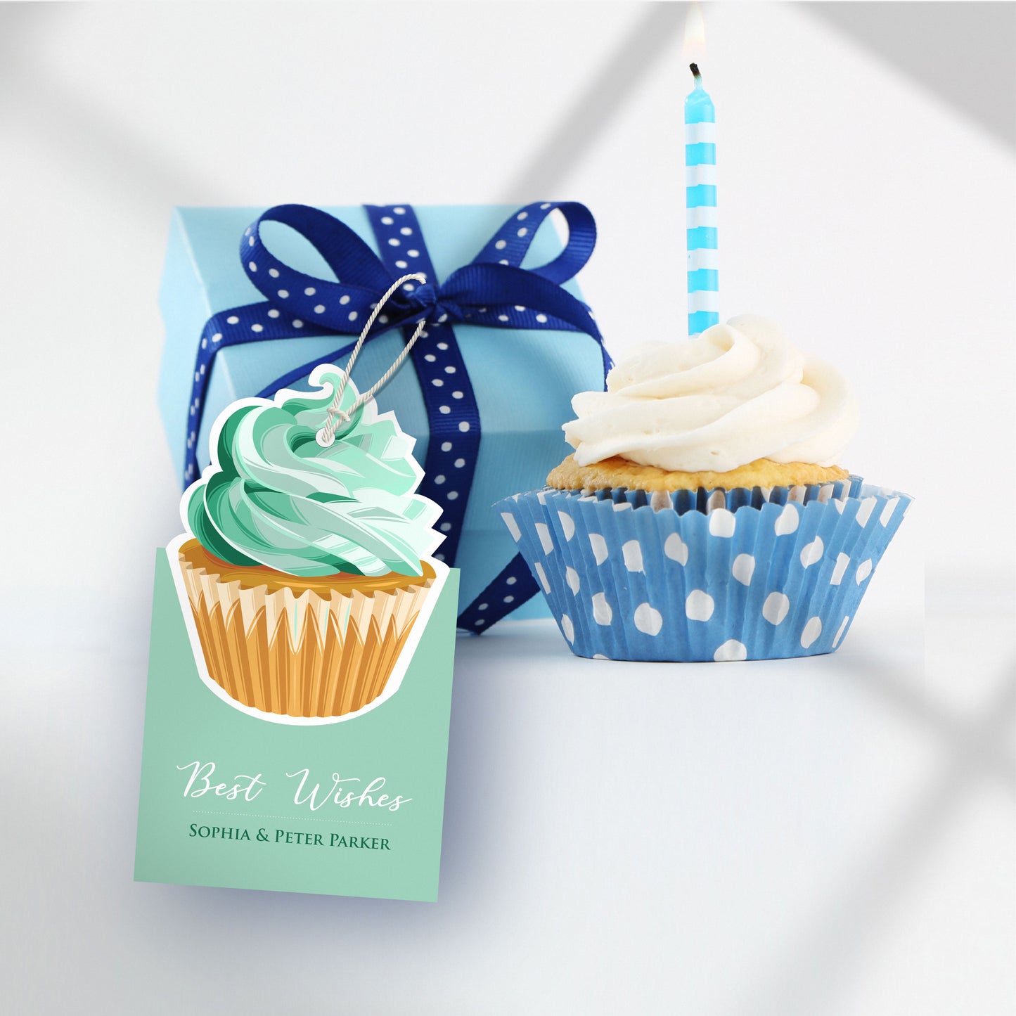 Delightful Cupcake Gift Tags – Custom Name & Message | Glossy Finish
