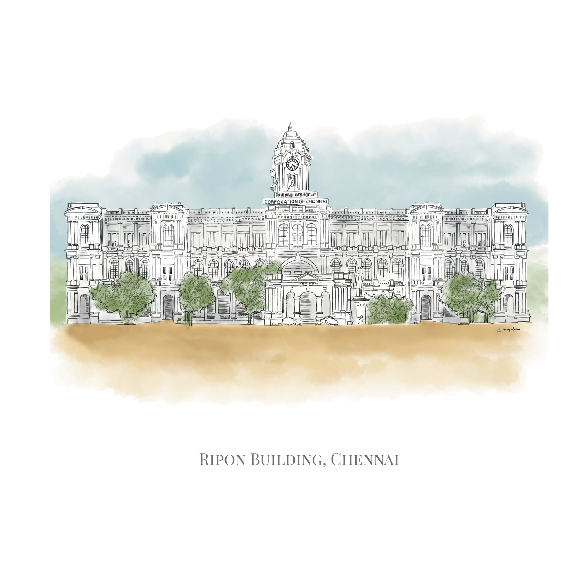 Ripon Building Square Hard Case Journal - PaperKaite