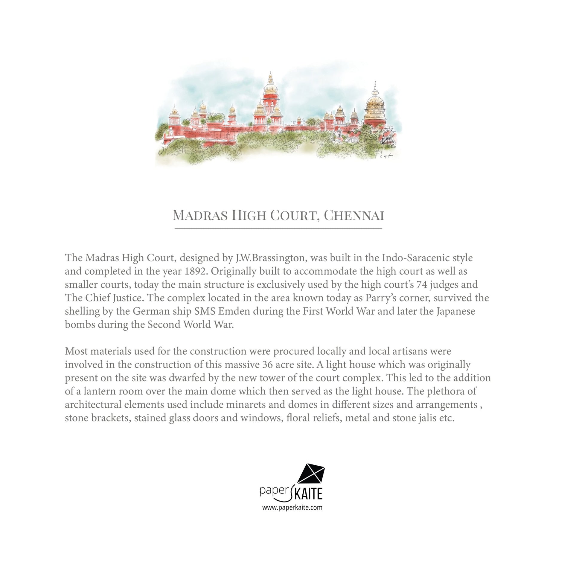 The Madras High Court Customised Square Hard Cover Journal - PaperKaite