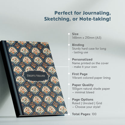 'Royal Garden' Customised Journal - A celebration of Indian prints